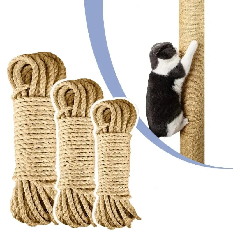 20/50/100M Natural Sisal Rope Cat Scratcher Rope Tree Scratching DIY Toy Paw Claw Furniture Protector Scratching Post