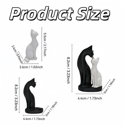 Black and white cat sculpture home decoration items are suitable for living rooms, computer desks, offices, etc