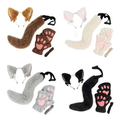 Cats Dress up Costume Includes Headband, Tail, Gloves for Girl Halloween