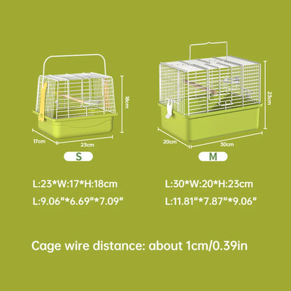 Bird Transport Cage Portable Double Shoulder Bird Carrier Bag Parrot Standing Stick for Outgoing Travel Lovebirds Bird Supplies