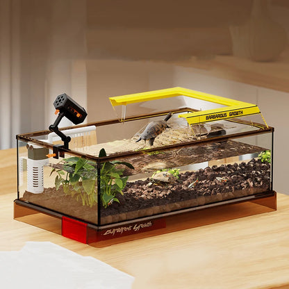 Aquarium Terrariums Large Ecological Tank Desktop Decoration Turtle Fish Tank Household Transparent Glass Reptile Breeding Case