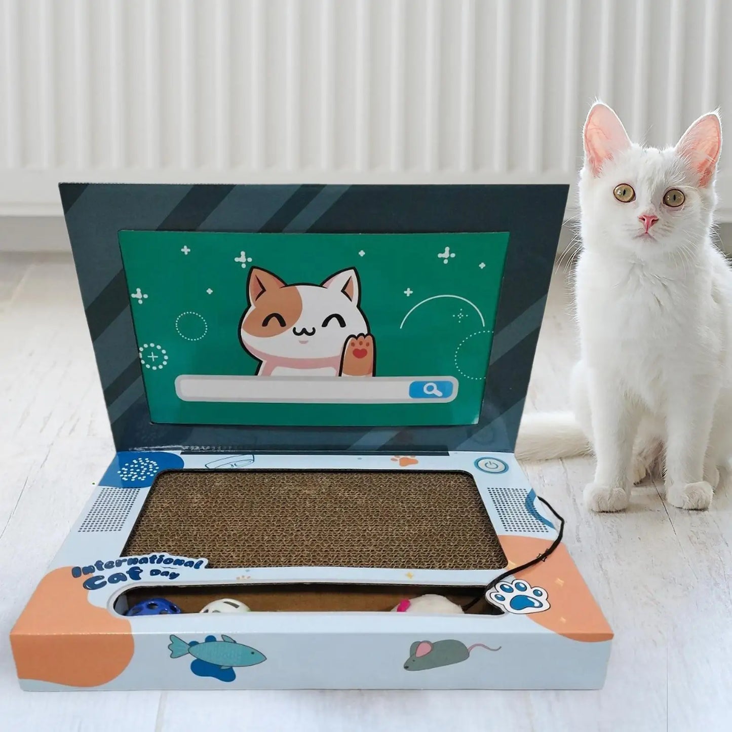 Cat Laptop Scratcher Cardboard Cat Scratcher for Kitten Claw Indoor Cats