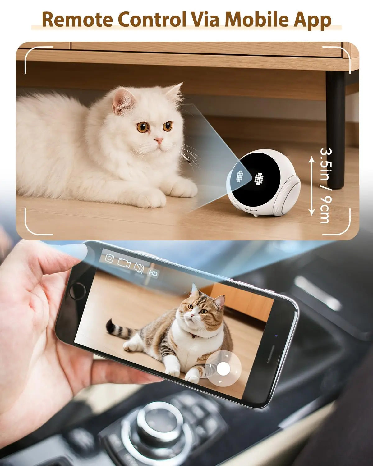 OKAM Companion Robot Camera HD 2K 5G WiFi Smart Camera AI Motion Detection with Pet Recognition IP CCTV Laser Pointer TUYA APP