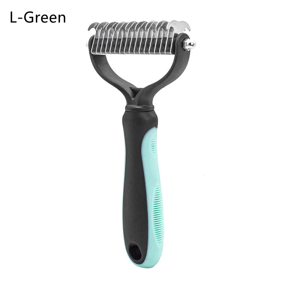 Pet Hair Removal Combs Pet Fur Knot Cutter Double sided Hairdressing Pet Combs Dog Cat Hair Shedding Combs Safe Dematting Brush