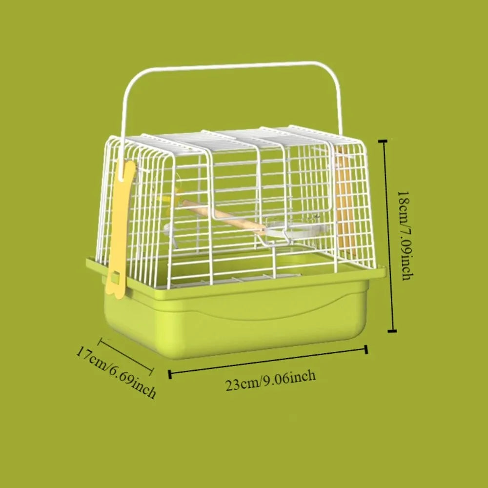 Removable Portable Bird Cage Durable Bite Resistant Bird Travel Carrier Cage with Handle with Standing Pole Bird Carrier Bag