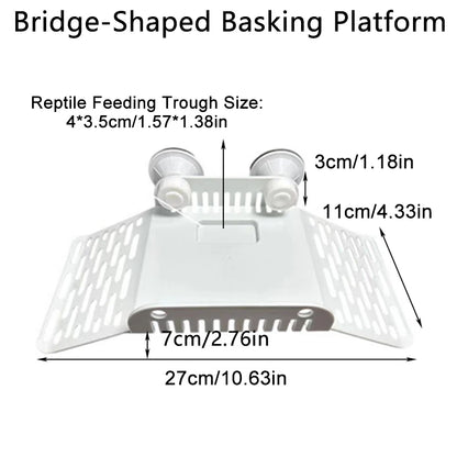 Turtle Basking Drying Resting Sun Platform Mat Dock, Climbing Ladder for Amphibians and Reptiles, Turtle Land Island Habitat