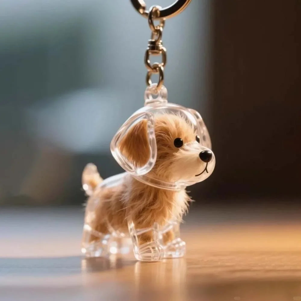 Dog Shape Dog Hair Storage Box Transparent DIY Handmade Pet Hair Keychain Keyring Hair Grooming Puppy Pendants Pet lovers