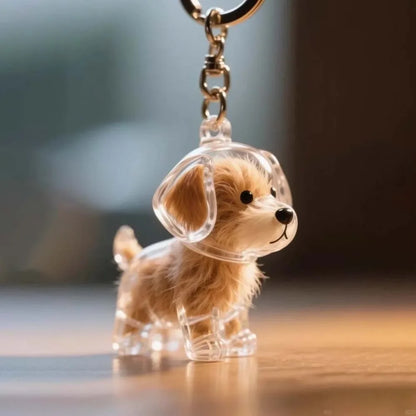 Dog Shape Dog Hair Storage Box Transparent DIY Handmade Pet Hair Keychain Keyring Hair Grooming Puppy Pendants Pet lovers