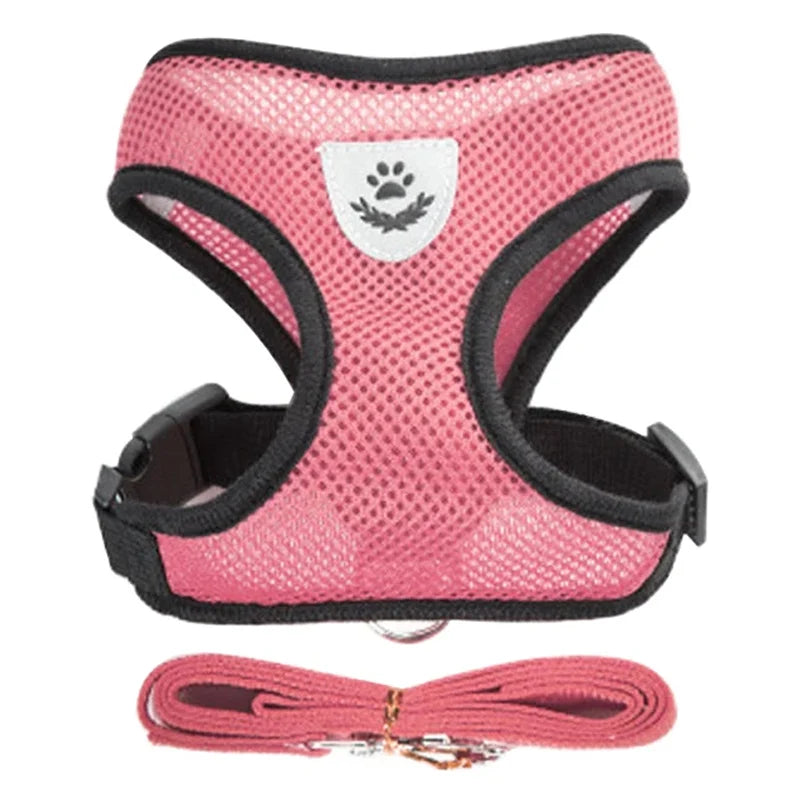 Dog Harness Walking Lead Leash For Small Dogs Collar Polyester Adjustable Mesh Puppy Cat Harness Vest For Medium Pet Accessories