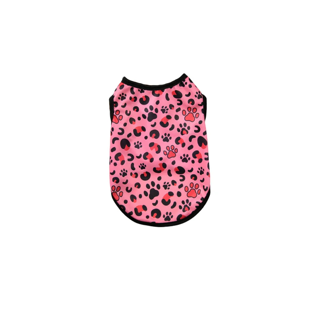 Cat Clothes Vest for Small Medium Cats Dogs Summer Breathable Kitten Leopard-Print Sleeveless Clothing French Teddy Pet Outfits