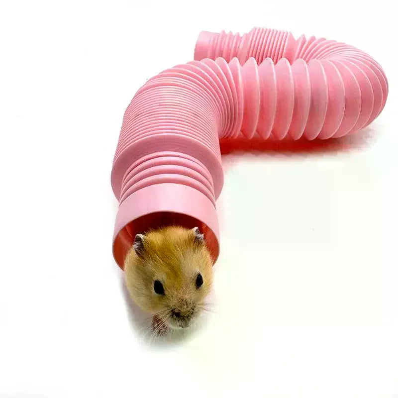Fun Small Pet Hamster Ferret Rabbit Tunnel Collapsible Telescopic Pipe Training Channel Pipe Stretch Tube Hamster Toy Accessory