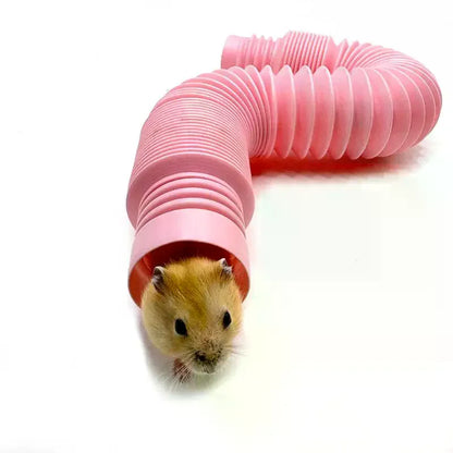 Fun Small Pet Hamster Ferret Rabbit Tunnel Collapsible Telescopic Pipe Training Channel Pipe Stretch Tube Hamster Toy Accessory