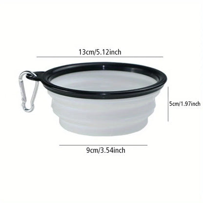 Dog Folding Bowl Portable Dog Travel Bowl Dog Food Water Bowl for Outdoor Walking Silicone Dog Food Water Bowl with Bowl Lip