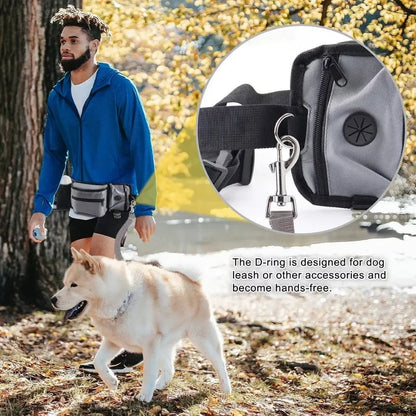 Dog Training Walking Bag Hand Free Treat Pouch Running Waist Bag Pet Puppy Train Snack Feeder Pocket Dog Bowls Water Cup Bags