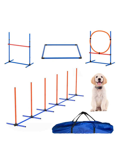 Dog Obstacle Training Cetition Props Jump Pole Barrier Ring Pet Supplies Dog Agili Training Equipment Outdoor Indoor Use