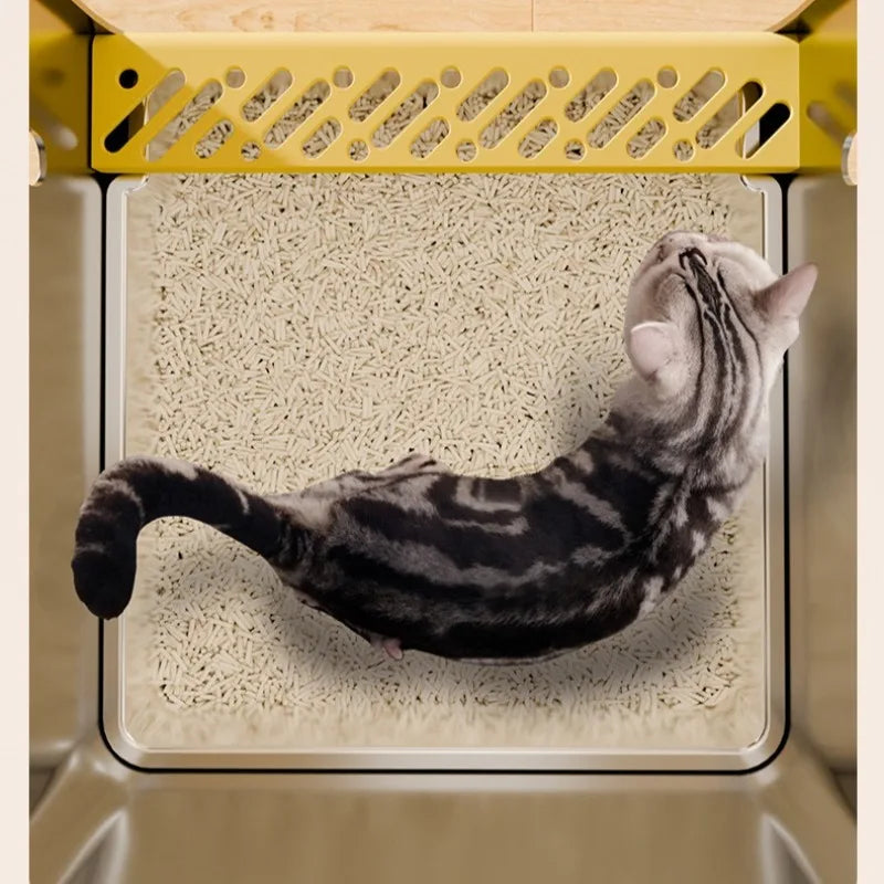 Stainless Steel Litter Box Scratch-resistant and Wear-resistant Cat Litter Tray 63L Large Cats Toilet Sandbox Cat Accessories