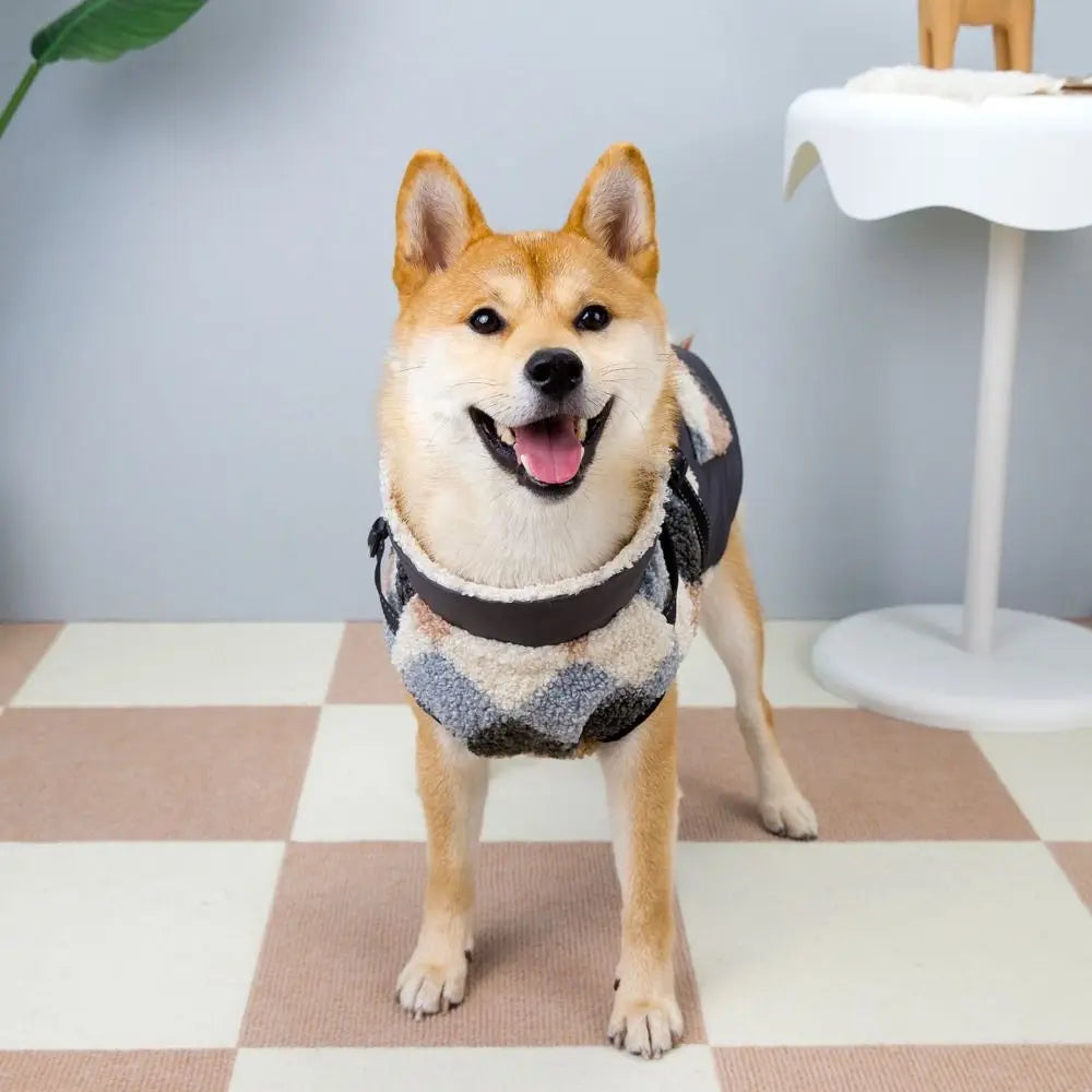 Dog Apparel Warm Dog Jacket Thickened Reflective Vest Dog Vest Built-In Chest Straps Comfortable Puppy Coat Outdoor Use