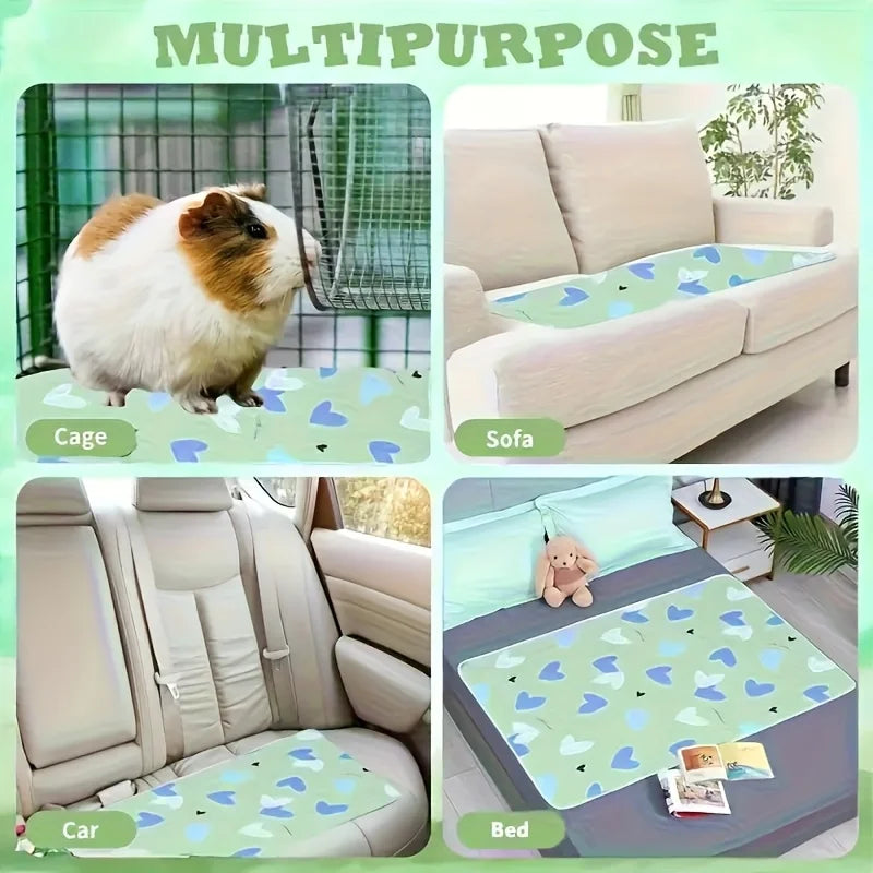 Pet Cage Mat (Reusable) – Suitable for Hamsters, Rabbits, Guinea Pigs, Cats & Reptiles, Durable Washable with Fun Prints
