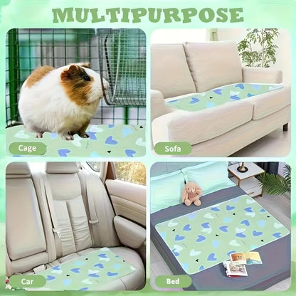Pet Cage Mat (Reusable) – Suitable for Hamsters, Rabbits, Guinea Pigs, Cats & Reptiles, Durable Washable with Fun Prints