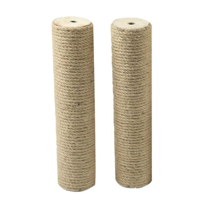 Cat Scratching Post Tree Shape Sisal Solid Wood DIY Kitten Climbing Frame Replacement Column Accessories Furniture Pet Toy
