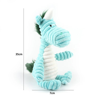 Plush Dog Toys for Puppy Pets Bite Resistant Squeaky Toys Corduroy Dog Companionship Toy Animals Shape Training Accessories for