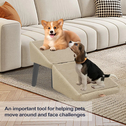 Split Dog Staircase Safety Ramp DualPurpose Folding Wooden Footstool Sofa Steps For Large Medium Small Dogs Cats Puppy Supply