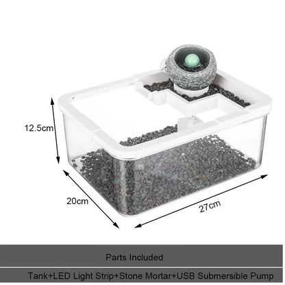 Acrylic Ecological Filter Fish Tank Silent Operation Desktop Mini Fish Tank Self Filtration Water Circulation Ancient Culture