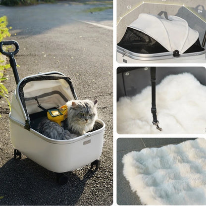 Lightweight Dog Carriers Outdoor Travel Cat Carriers Breathable Windproof Pet Carrying Easy Interactive Pet Strollers Supplies