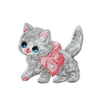 Apparel Self-adhesive Cartoon Cat Embroidered Patch DIY Cute Clothing Patch Clothes Stickers Clothes Appliques Sewing