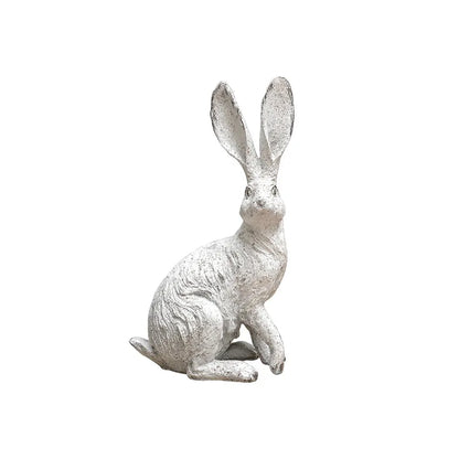 Rabbit Statue Garden Decor Resin Animal Sculpture Figurine Outdoor Decoration for Garden Courtyard