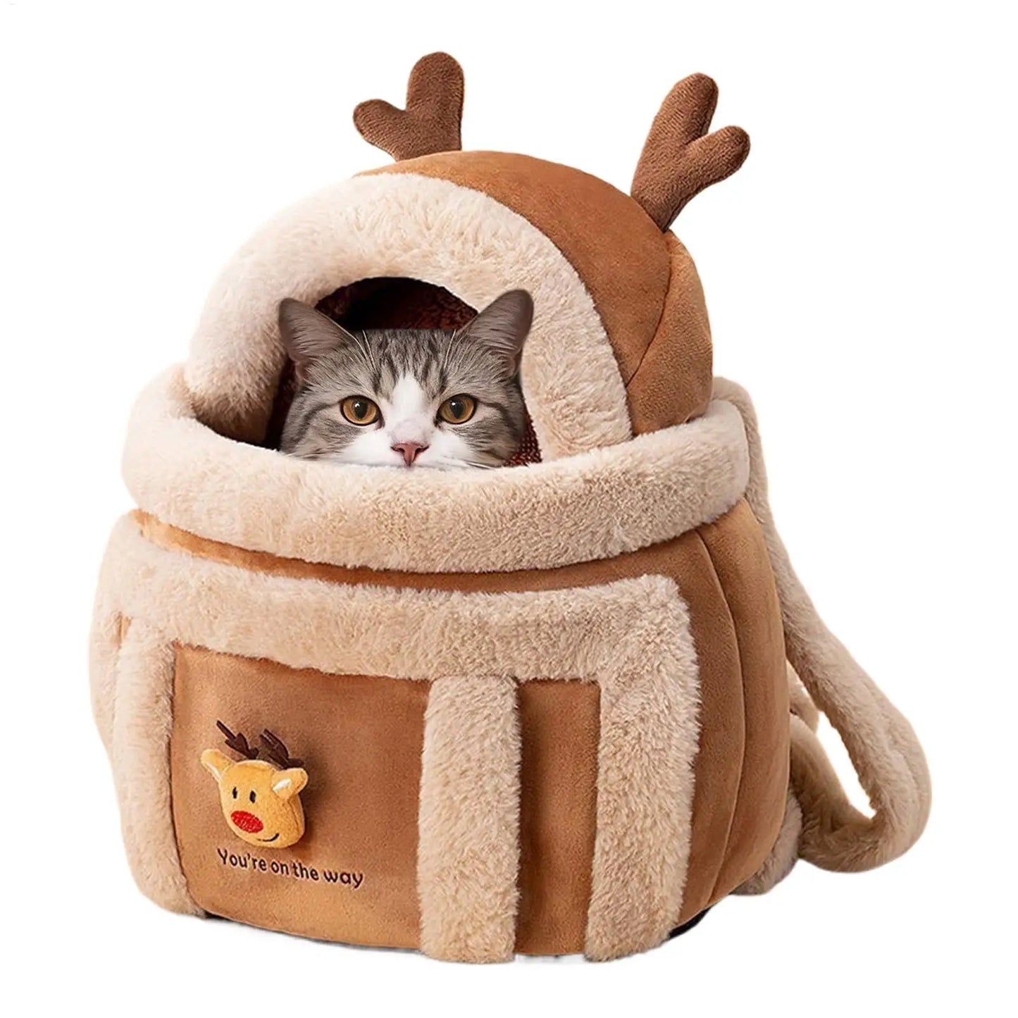 Pet Carrier Bag Cat Carrier Warm Puppy Outgoing Backpack Winter Warm Pet Bag Luxury Hand Tote Car Seat Furry Nest Pet Handbag