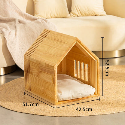 Indoor Wooden Dog House Simple Four Seasons Small Dog Cat Nest Furniture Accessories Medium Pet Product Ventilate Moisture-proof