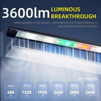 Aquarium Lighting LED Light for Fish Tank Coral Growth Full Spectrum Clear Water Energy Saving Lamp for Aquatic Plants