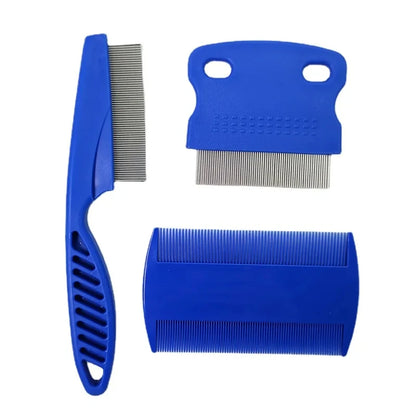 Flea Comb Cat Grooming Comb Set 3 Pcs/set Removes Mucus and Crust Small Lice Flea Combs Cats Supplies Pet Comb