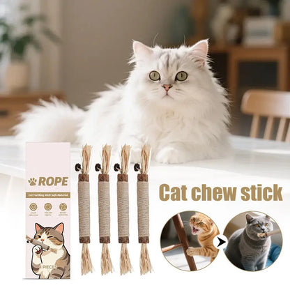 4 PCS Cute Cat Teeth Grinder Toy - Healthy Teeth Grinding Tool Pet Dental Care Supplies Attract Pet Attention Daily Chew Toy