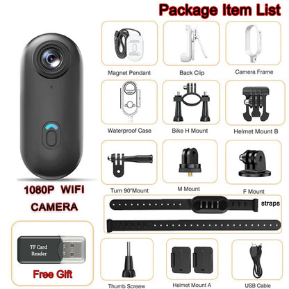 4K HD Mini WiFi Camera 1080P Outdoor Pet Collar APP Portable Sports Vlogging Bodycam Magnetic Video Recorder Microphone POV Cam