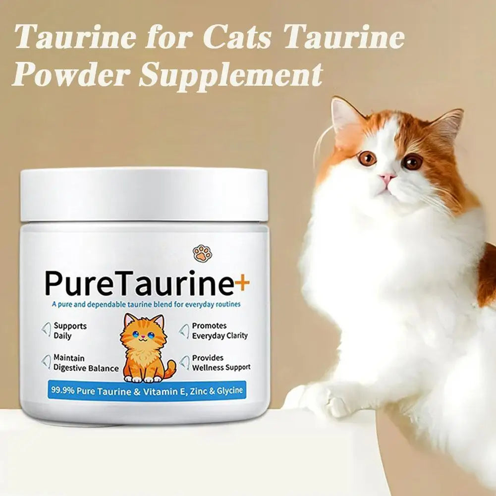 Pure Taurine Powder For Cats And Dogs Digestive Health Heart Eye Support Daily Wellness Supplement Vitamin E Zinc Glycine
