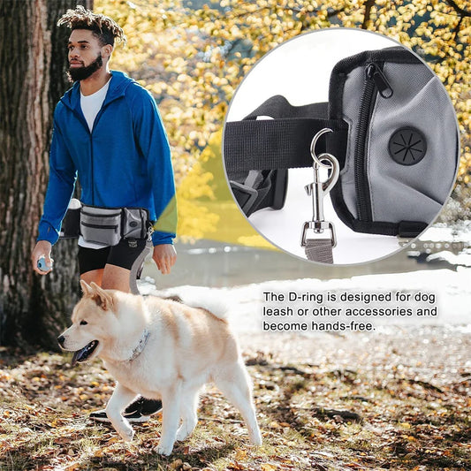 Dog Outdoor Training Waist Bag Multi-functional Dog Feeding Snack Bag Portable Walking Travel Dogs Treat Pouch With D Ring