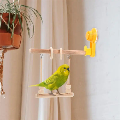 Bird Perch Suction Cup Parrot Training Stand Bird Grinding Perch Bird Cage Parrot Stand Standing Branch Parrot Training Perch