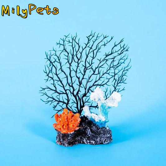 Resin Aquarium Coral Reef Ornaments Handicraft Colorful Fish Tank Landscape Decoration Simulated Artificial Aquatic Plants