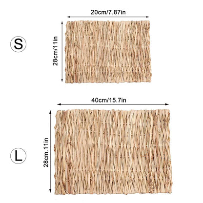 Pet Grass Mat Rabbits Bunny Mat Natural Straw Bedding Resting Cage Mat For Guinea Pig Parrot Chinchilla Hamster Rat