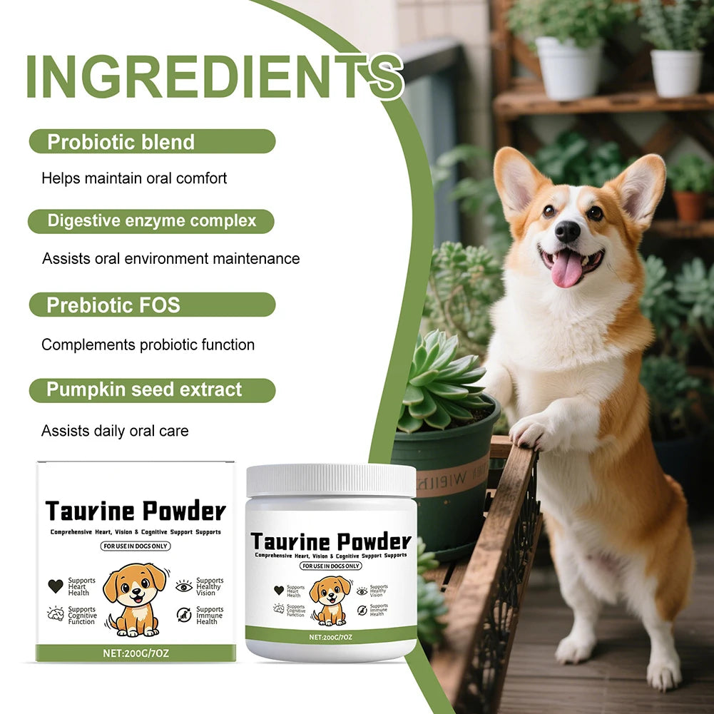 200g Taurine Powder Paw VitaTtaurine Supplement for Dogs Supports for Heart-Vision Daily Welln-ess in Dogs