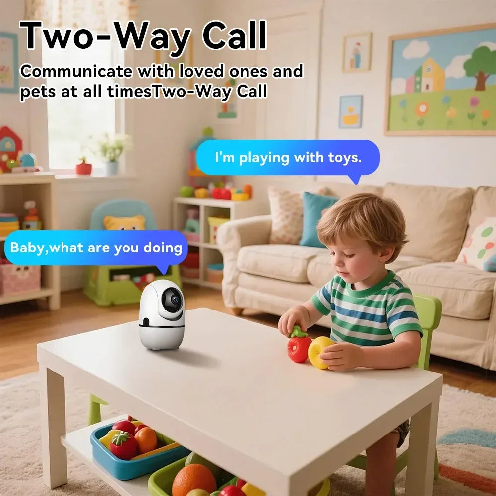 PEGATAH 8MP Home Security Camera Indoor, WiFi Pet Camera & Baby Monitor with Human Tracking, IR Night Vision, O-Kam Pro App
