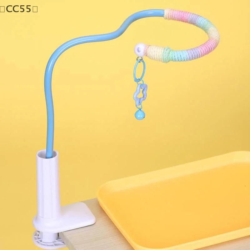 〔CC55〕Bird Perch Stand Bird Training Portable Tabletop Platform Parrot Lovebirds Indoor Budgies Bending Stand Cage Accessories