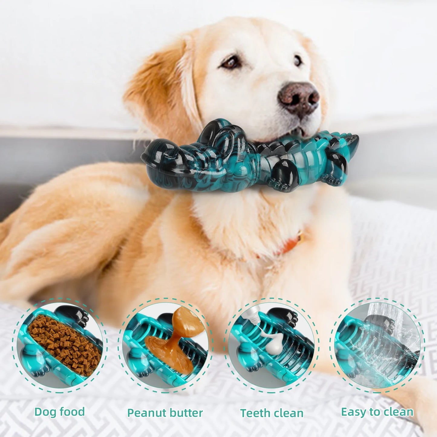 Dog Toys Pets Large Durable Dog Chew Toys Beef-Flavoredfor Chewers Bone Teeth Cleaning Toy Supplies for Tough Nylon Chewers