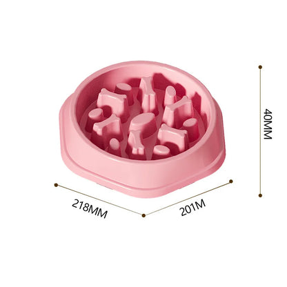 Pet Cat Dog Slow Food Bowl Fat Help Healthy Round Anti-choking Thickened And Non-slip Multiple Colors Shapes