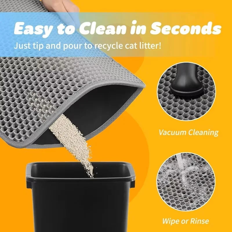 Pet Cat Litter Mat Waterproof Double Layer Cat Litter Trapping Pet Litter Box Mat Clean Pad Products For Cats Accessories