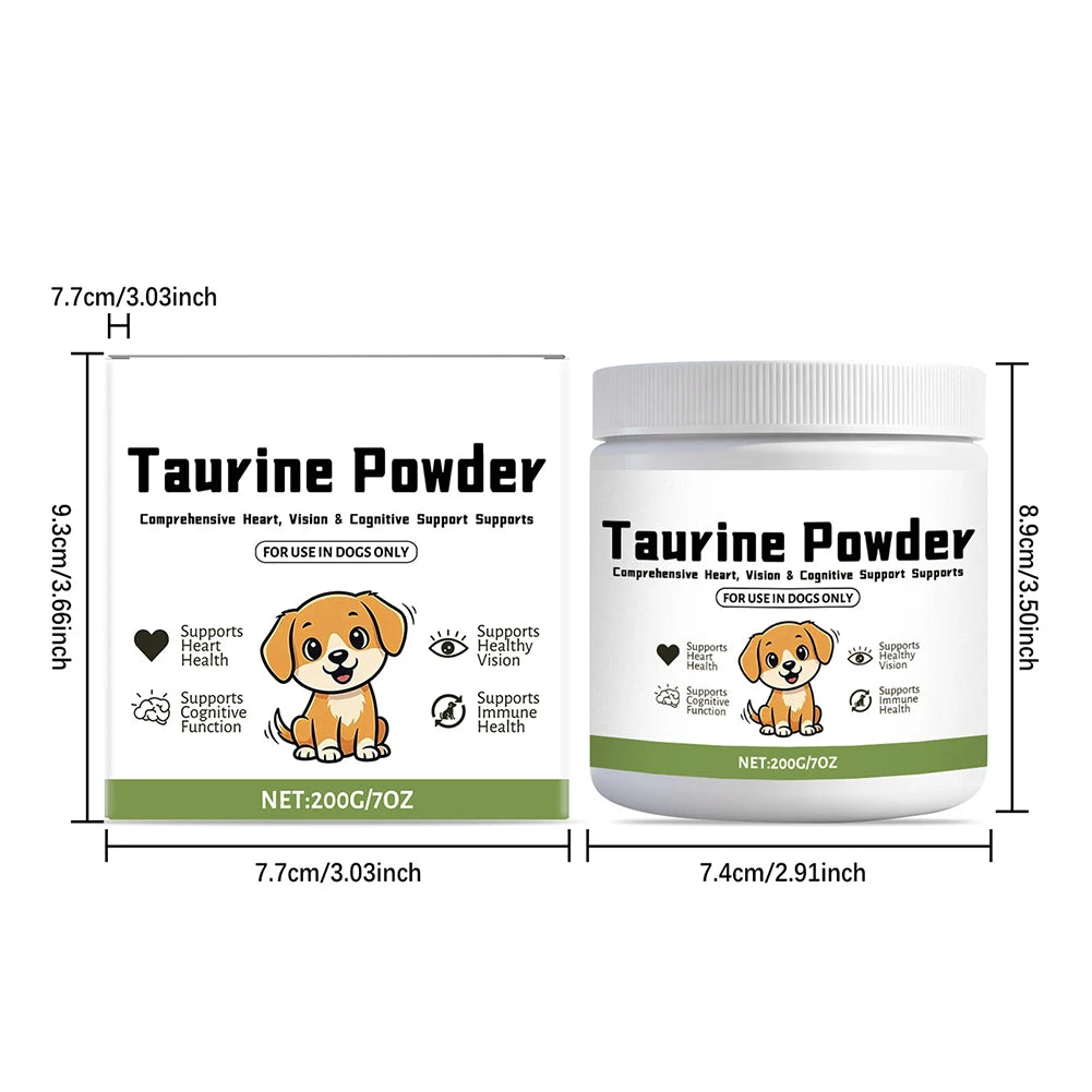 200g Taurine Powder Paw VitaTtaurine Supplement for Dogs Supports for Heart-Vision Daily Welln-ess in Dogs