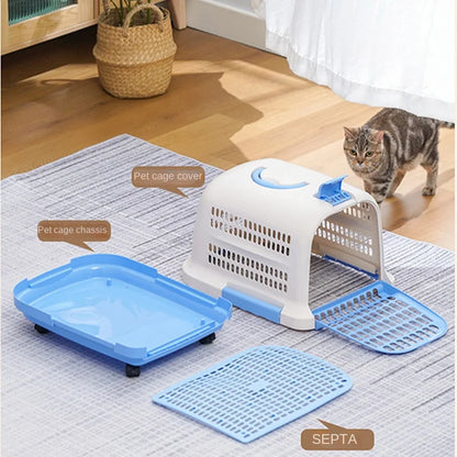 Portable Plastic Pet Carrier Durable Aviation Outdoor Pet Transport Box Essential for Cat & Dog Car & Car Transportation