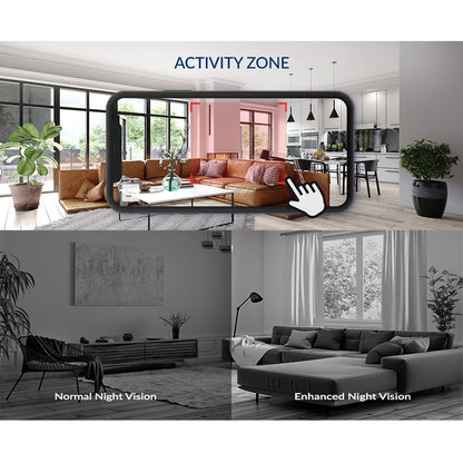 2K Indoor Pet Camera with Night Vision WiFi Home Security Monitor for Dogs Cats Works with Voice Assistants